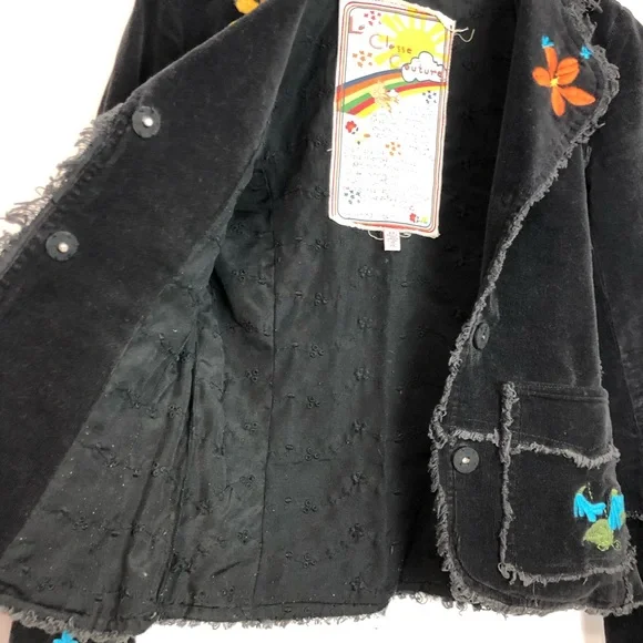 LaClasseCouture black corduroy embroidered blazerM - Picture 14 of 16